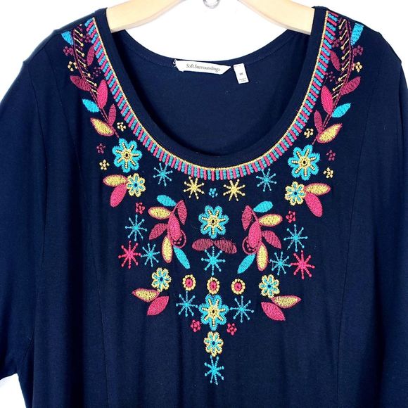 SOLD!!  SOFT SURROUNDINGS Floral Embroidery Maxi - Picture 4 of 8